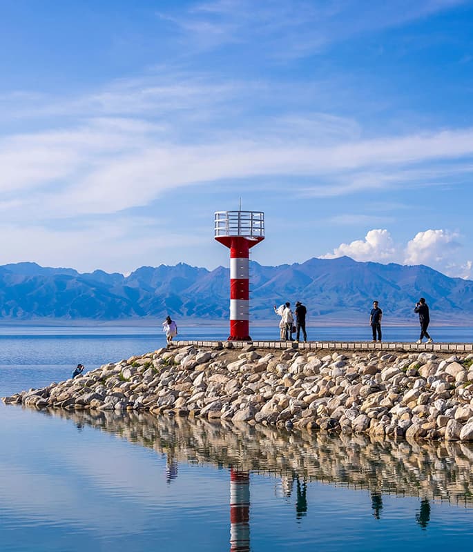 Sayram Lake detail view 2